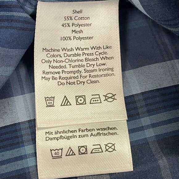 Eddie Bauer Mens Blue & Navy Plaid Long Sleeve Button-Up Shirt Size 3XL - New - Picture 8 of 11